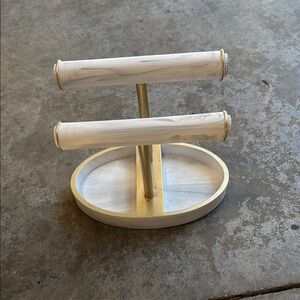 White and Gold Jewelry Stand